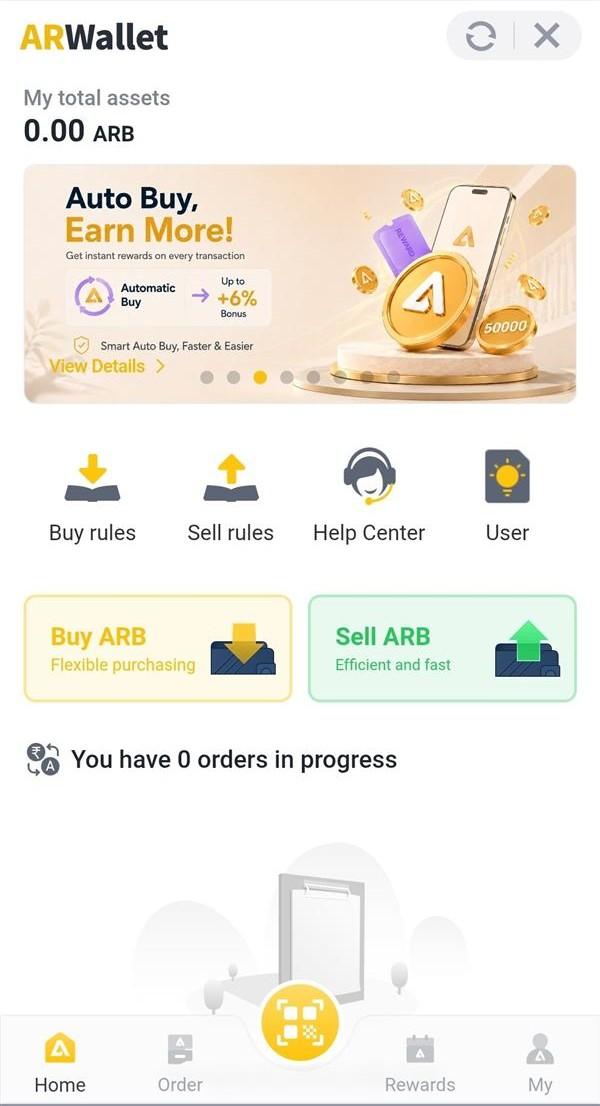 AR Wallet App Dashboard Screen