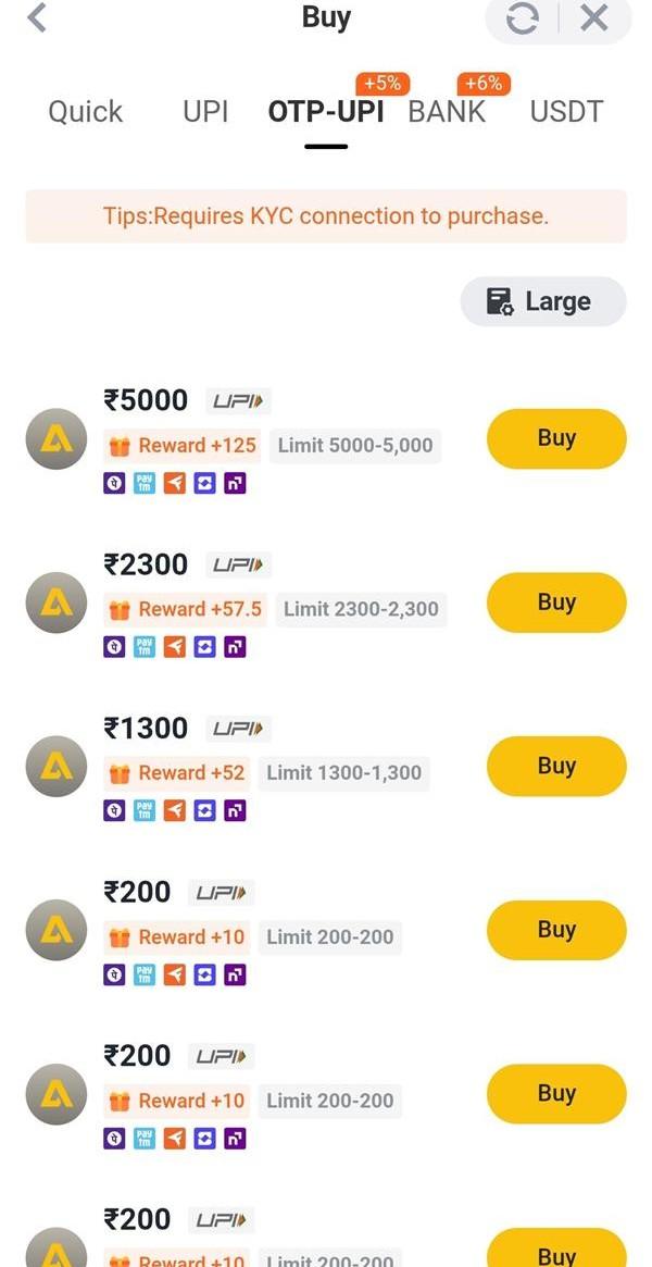 Buying ARB Tokens using INR Orders
